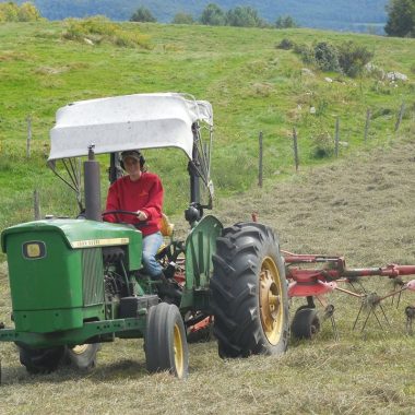 Laura Lambert on Tractor