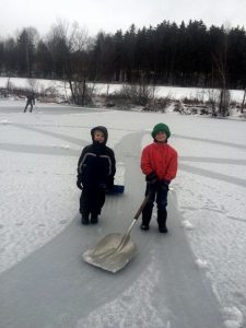 boys on a pond