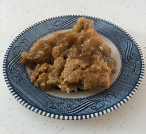 bowl of maple cottage pudding