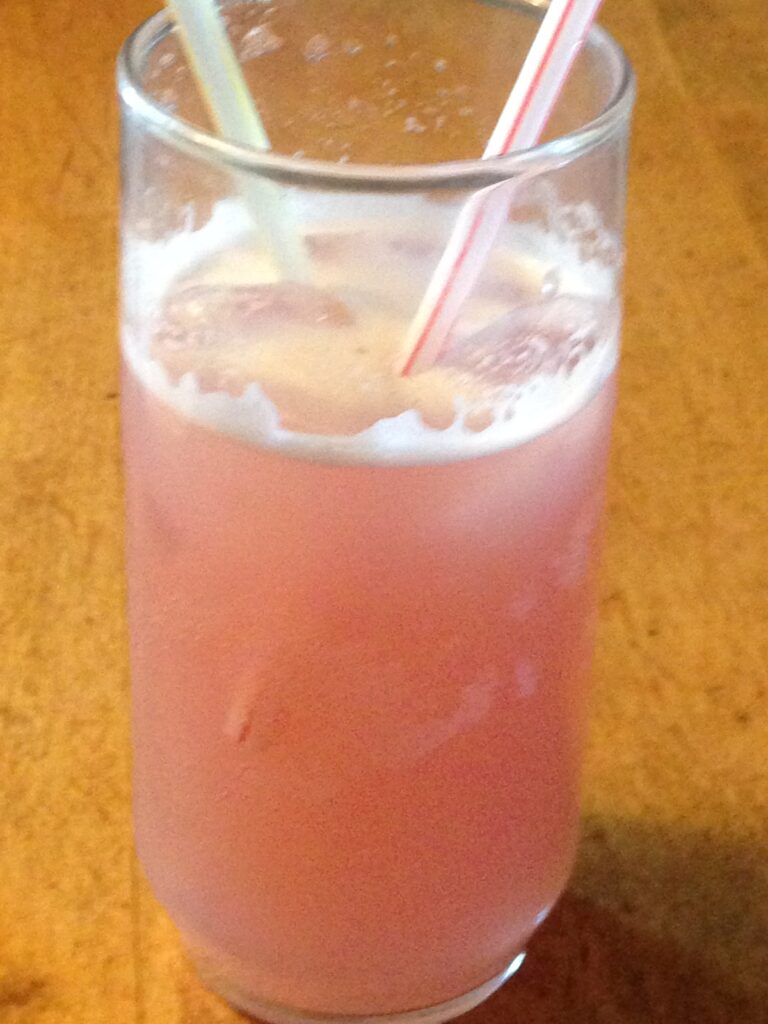 glass of maple rhubarb punch