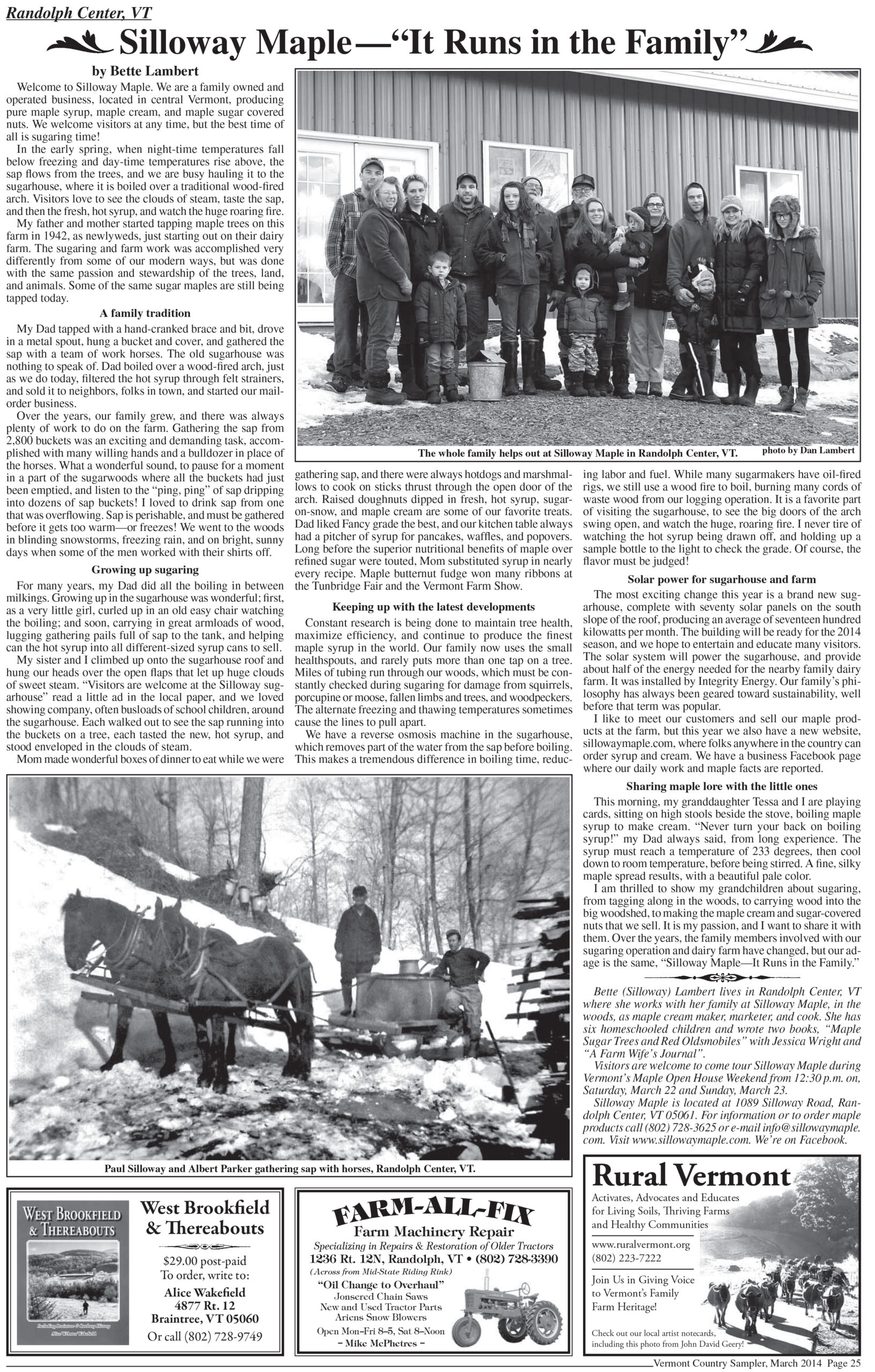 Silloway Maple News Article