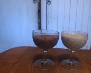 photo of 2 cups of pudding with chia seeds