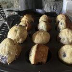 Blueberry Muffins in a muffin tin